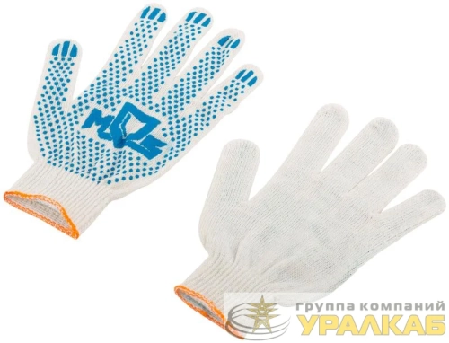 Перчатки вязаные (3 нити) 10 класс вязки х/б с ПВХ 12485 детальная картинка
