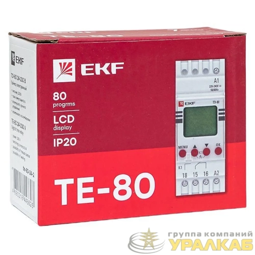 Таймер электронный двухканальный ТЭ-80 24-230В EKF te-80-24-2 детальная картинка