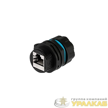 Модуль соединительный индустриальный RJ-45(8P8C) FTP кат. 6 IP68 с защитным колпачком для кабеля Rexant 02-0285