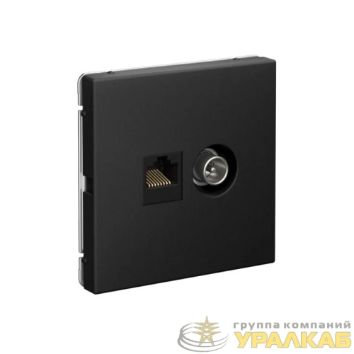 Розетка компьютерная + телевизионная 2-м СП ArtGallery RJ45 кат.5E + TV механизм карбон SE 