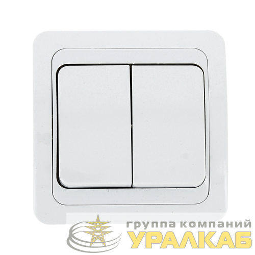 Выключатель 2-кл. СП Лондон 10А бел. EKF EEV10-023-10 детальная картинка