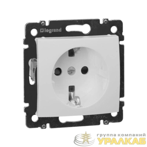 Розетка 1-м СП Valena 16А IP21 2P+E с заземл. защ. шторки немецк. стандарт механизм бел. (DIY-упак.) IEK 