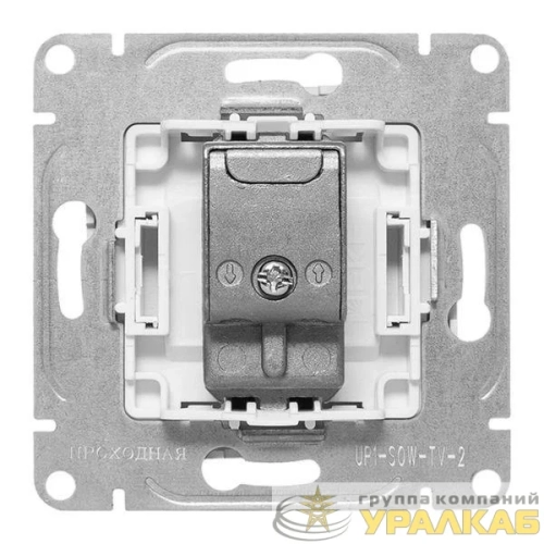 Розетка телевизионная проходная TV СП Эпика механизм бел. EKF 