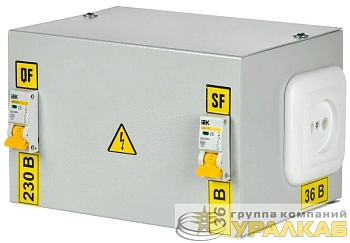 Ящик с понижающим трансформатором ЯТП 0.25 220/36В (2 авт. выкл.) IEK MTT12-036-0250