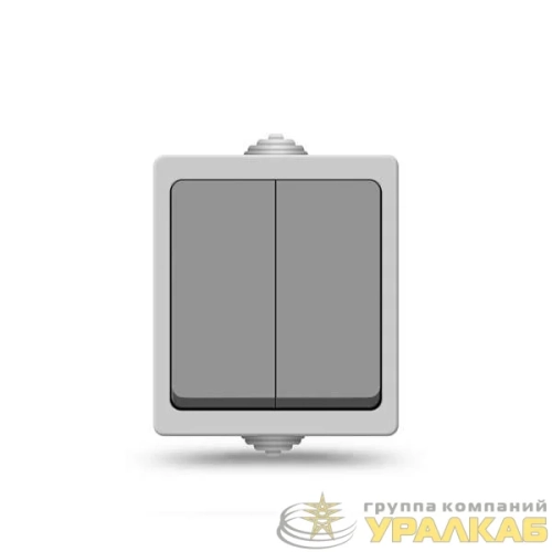 Выключатель 2-кл. Аллегро IP54 сер. UNIVersal 1280 детальная картинка
