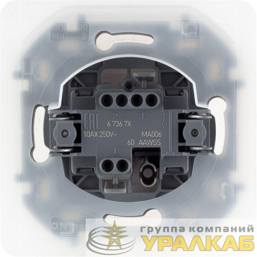 Переключатель 1-кл. Inspiria 10А IP44 250В 10AX механизм бел. Leg 673670 детальная картинка
