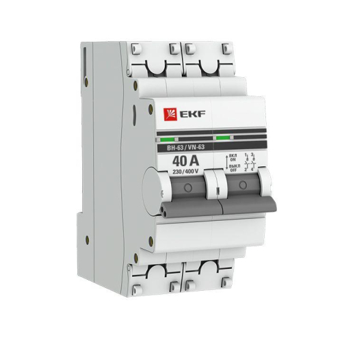 Выключатель нагрузки 2п 40А ВН-63 PROxima EKF SL63-2-40-pro детальная картинка