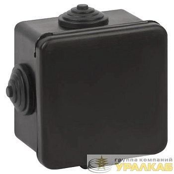 Коробка распаячная ОП 65х65х50мм с гермовводами 4 входа IP54 черн. KOR-65-65-50-4g-B Эра 