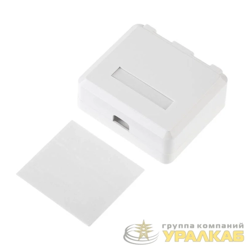 Корпус настенной розетки под 2 модуля Keystone Jack бел. Rexant 