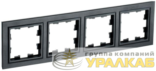 Рамка 4-м BRITE РУ-4-БрЧ черн. IEK BR-M42-K02 детальная картинка