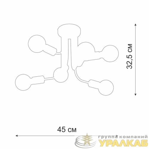 Люстра 6xE27 макс. 40Вт Vitaluce V4960-1/6PL детальная картинка