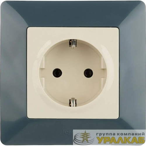 Розетка 1-м СП Valena Life 16А IP2X 250В 2P+E безвинтов. клеммы с лицев. панелью механизм сл. кость Leg 753521 детальная картинка