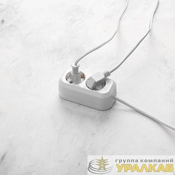 Удлинитель 2 гнезда 3м 3х0.75кв.мм с/з бел. PROCONNECT 13-4203