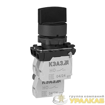 Переключатель КПЕ1610Р черн. 1но+0нз ручка фикс. 2поз IP65 КЭАЗ 332059