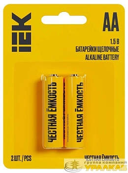 Элемент питания алкалиновый AA/LR6 Alkaline (блист.2шт) IEK ABT-LR06-OP-L02