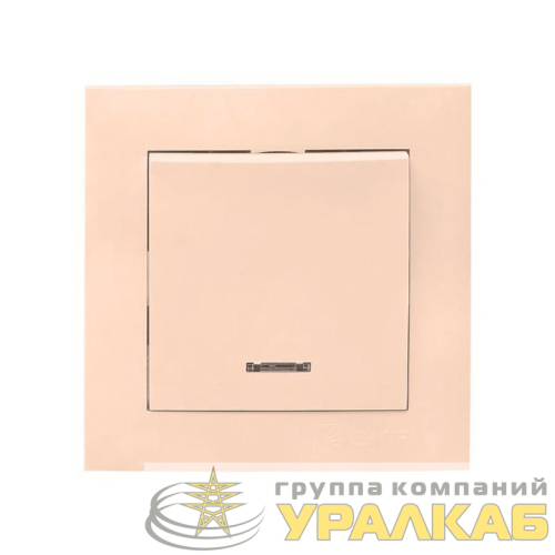 Выключатель 1-кл. СП Валенсия 10А IP20 с индикатором крем. PROxima EKF EWV10-121-20 детальная картинка