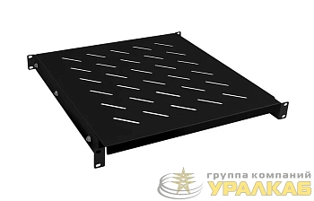 Полка регулируемая для шкафов и открытых стоек RA-J018-FC-700-100KG-BK усиленная до 100кг черн. (RAL 9004) Cabeus 10817c