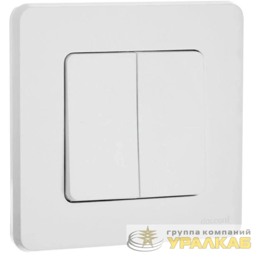 Выключатель 2-кл. Inspiria 10А IP20 250В 10AX механизм бел. IEK 673620 детальная картинка