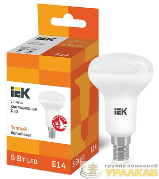 Лампа светодиодная Eco R50 5Вт 3000К тепл. бел. E14 450лм 230-240В IEK LLE-R50-5-230-30-E14