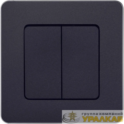 Выключатель 2-кл. Inspiria 10А IP20 250В 10AX механизм антрацит IEK 673623 детальная картинка