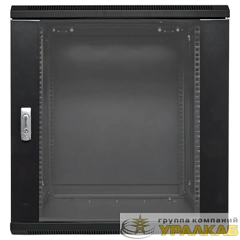 Шкаф настенный 19дюйм TERACOM PRO 12U 600600мм дверь стеклянная с замком-ручкой черн. EKF TRP-WLL-1266-40B