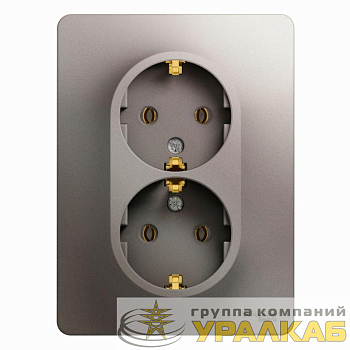 Розетка 2-м СП Glossa 16А IP20 250В с заземл. в сборе платина SE GSL001224