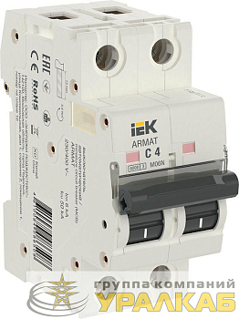 Выключатель автоматический модульный 2п C 4А M06N ARMAT IEK AR-M06N-2-C004