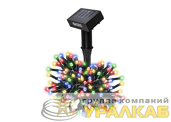 Светильник светодиодный садовый SLR-G01-100M гирлянда 100LED мультиколор с колышком на солнечн. батарее ФАZА 5033405