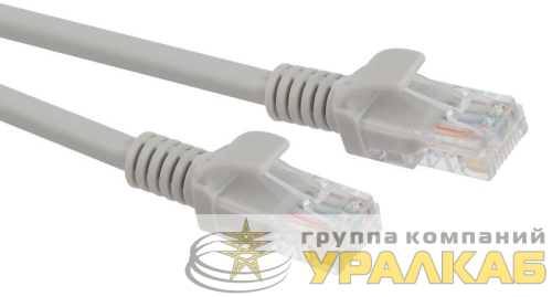 Патч корд U/UTP кат.5e CU PC-2U 2м сер. Эра Б0051411