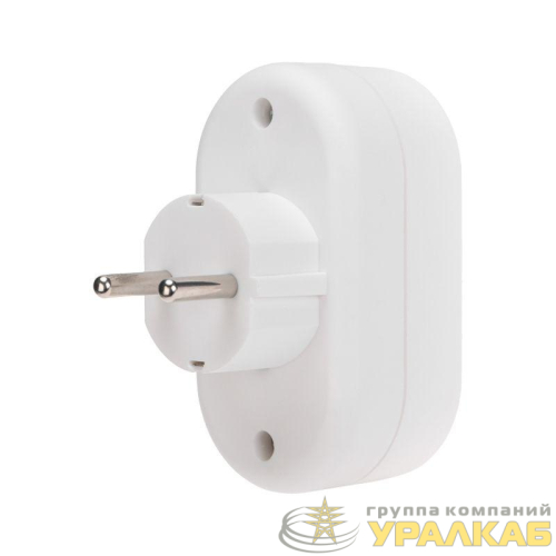 Разветвитель 2-м с заземл. 16А IP20 бел. Rexant 11-1075 детальная картинка