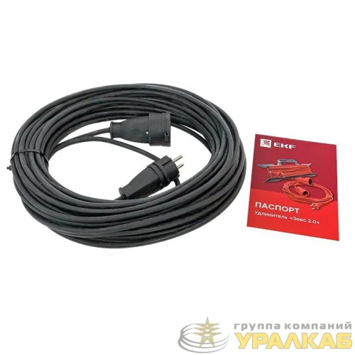 Удлинитель-шнур 1х30м с заземл. 16А IP44 Зевс 2.0 3.5кВт КГ 3х1.5 PROxima EKF USB02-16-315-1-30-IP44 детальная картинка