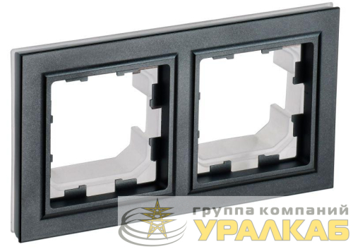 Рамка 2-м IP44 BRITE РУ-2-БрЧ-44 черн. IEK BR-M22-44-K02 детальная картинка