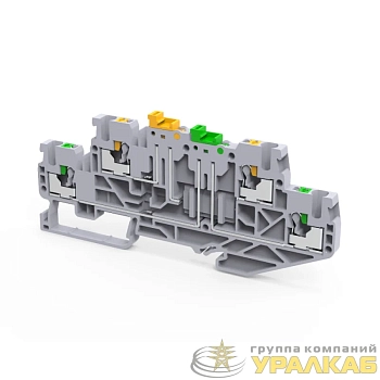 Клемма 2х-ярусная push-in OptiClip CPDLK-2.5-2L-MT-N-I сер. КЭАЗ 331872