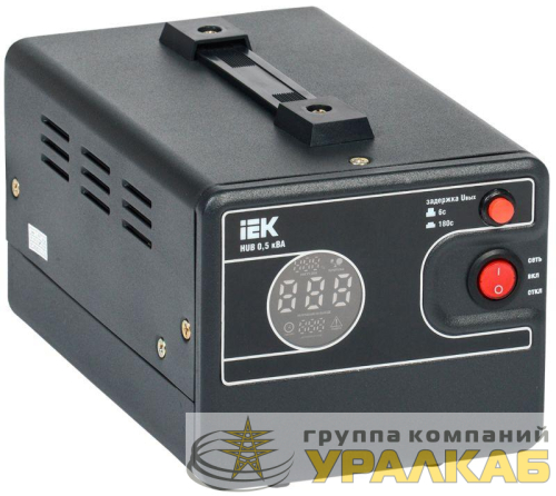 Стабилизатор напряжения 1ф 0.5кВА HUB переносной IEK IVS21-1-D05-13 детальная картинка