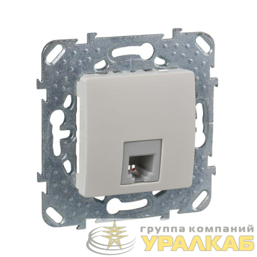 Розетка телефонная 1-м СП Unica RJ11 4 контакт. механизм беж. SchE MGU5.492.25ZD детальная картинка