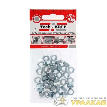 Гайка шестигранная М6 DIN 934 цинк. пакет (уп.40шт) Tech-Krep 103025