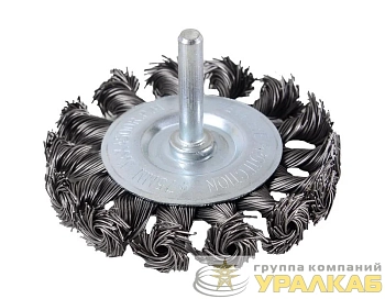 Щетка для дрели плоская крученая 75мм Вихрь 