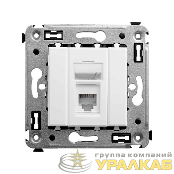 Розетка телефонная 1-м СП Avanti "Белое облако" RJ12 DKC 4400313