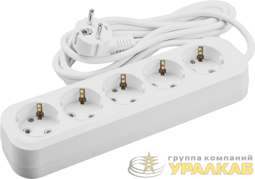 Удлинитель 5х3м с заземл. 16А IP20 90 801 OPE-S-05-300-E-3x1 бел. ОНЛАЙТ 
