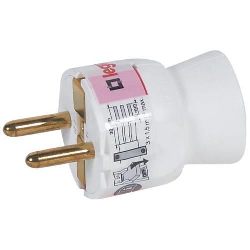 Вилка электрич. каб. Helium 16А 2P+E прямая бел. Leg 050187 детальная картинка