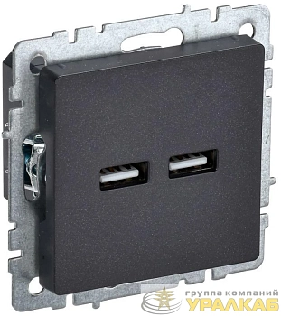Розетка BRITE USB A+A 3.1А РЮ10-1-БрЧ механизм черн. IEK BR-U21-D31-K02