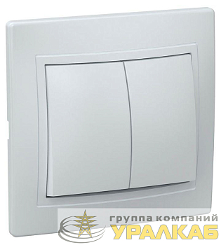 Выключатель 2-кл. СП Кварта 10А IP20 ВС10-2-0-КБ бел. IEK EVK20-K01-10-DM
