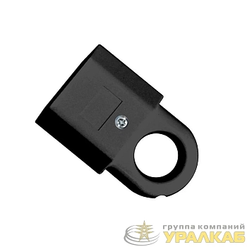 Розетка переносная 6А 250В плоская с ушком без заземл. черн. UNIVersal А1040