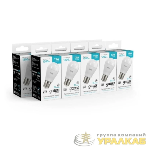 Лампа светодиодная Basic 13Вт P45 шар 4000К нейтр. бел. E27 1200лм GAUSS 