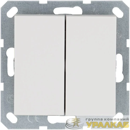 Кнопка 2-кл. 10А IP20 с переключающим контактом механизм бел. глянцевый Jasmart G3020W детальная картинка