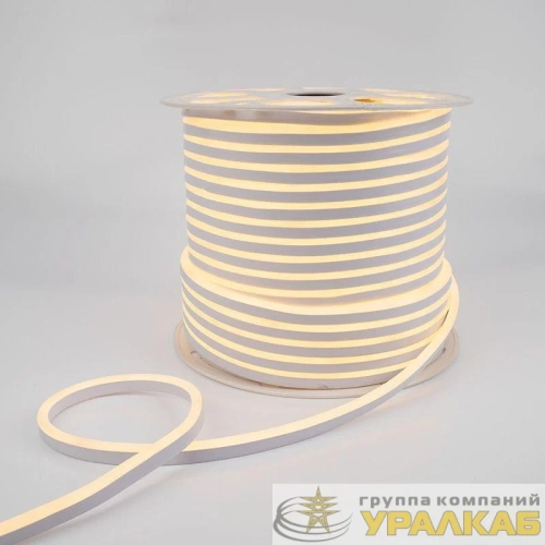 Шнур светодиодный гибкий неон SMD 8х16мм 120LED/м односторон. 24В тепл. бел. (уп.50м) Neon-Night 