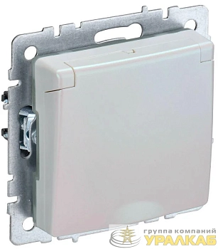 Розетка BRITE РСбш10-3-БрЖ 16А IP20 с заземл. защ. шторки с крышкой механизм жемчуж. IEK BR-R16-16-K36
