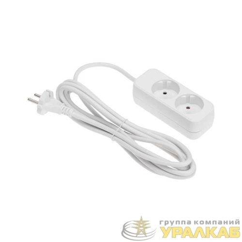 Удлинитель 2х3м без заземл. STANDARD 2х1кв.мм бел. Rexant 13-4001 детальная картинка