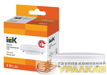Лампа светодиодная ECO T75 таблетка 8Вт 230В 3000К GX53 IEK LLE-T80-8-230-30-GX53