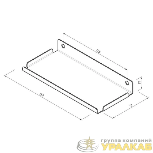 Полка для хранения 150x70мм металлическая настенная черн. Rexant 38-0671 детальная картинка
